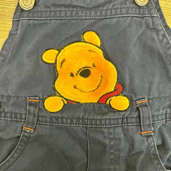 Vintage Disney Winnie the Pooh Overalls RETRO shorts Sz 18M Summer - Picture 2 of 7